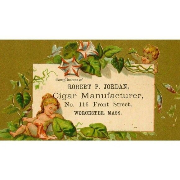 1880's Victorian Trade Card Robert P Jordan Cigar Manufacturer Worcester Mass! - Picture 7 of 9